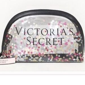 🆕 VS clear sparkle confetti make up bag